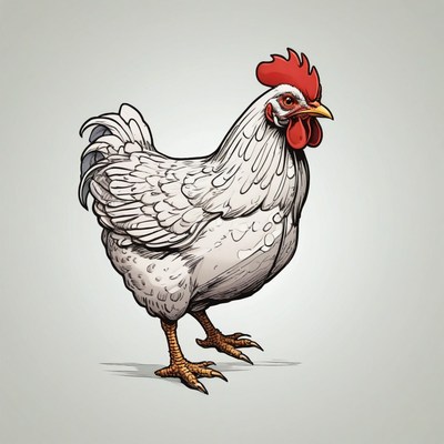 White rooster illustration