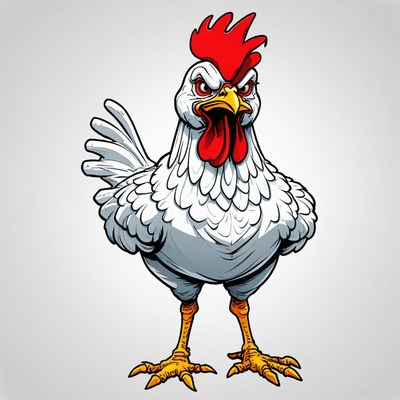 Angry rooster illustration
