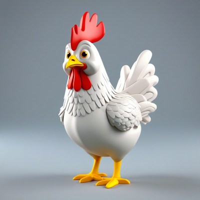 White cartoon chicken
