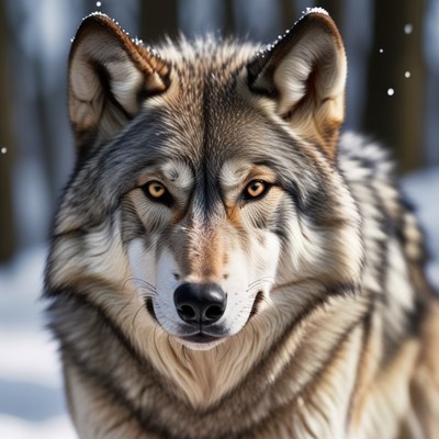 Wolf portrait in winter