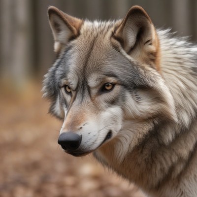 Wolf portrait in forest
