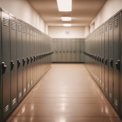 School hallway lockers