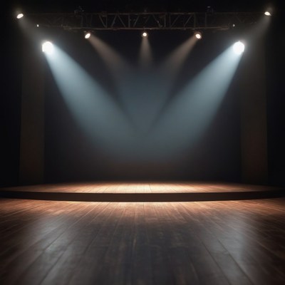 Empty stage with spotlights