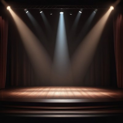 Empty stage with spotlights