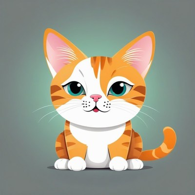 Orange tabby kitten sitting