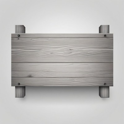 Wooden sign with brackets