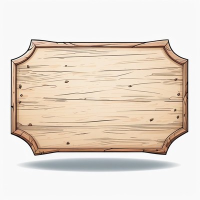 Wooden sign with shadow