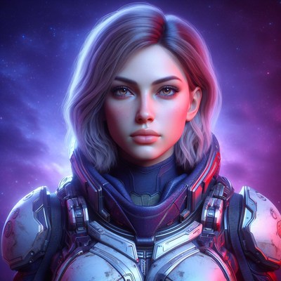 Woman in space suit portrait