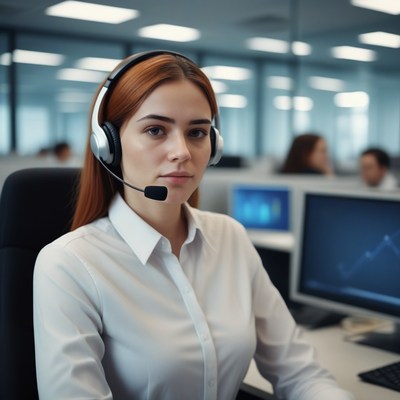 Customer service representative in office