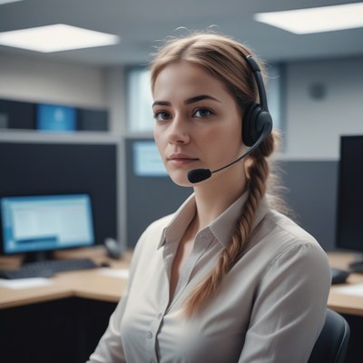 Customer service representative in office