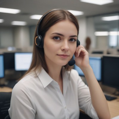 Customer service representative in office