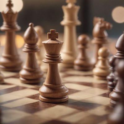 White king chess piece on board