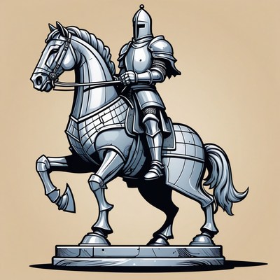 Knight on horseback statue