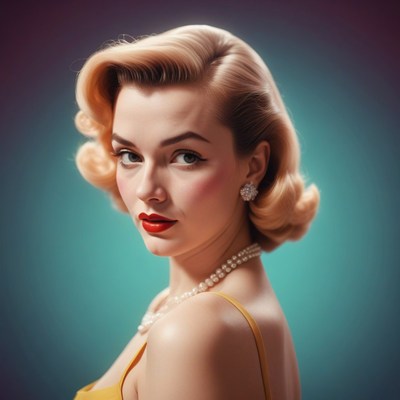 Blonde woman posing in yellow dress