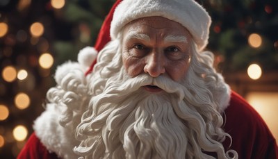 Closeup Santa Claus with white beard