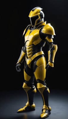 Yellow and black armored figure