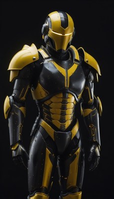 Black and gold robot armor