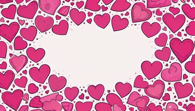 Pink hearts frame