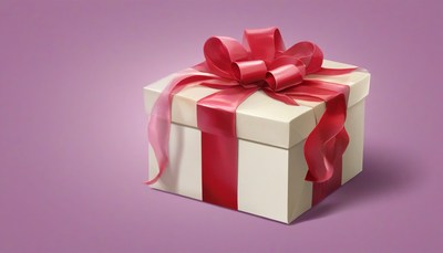 White gift box with red bow