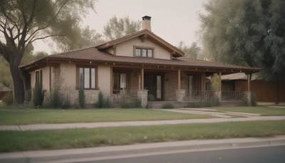 Suburban home with front yard