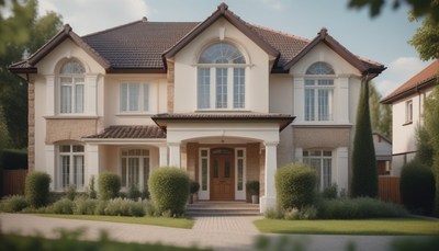 Suburban home with front porch