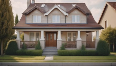 Suburban house with front porch