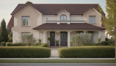 Suburban home with lush landscaping