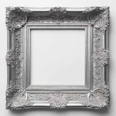 Silver ornate picture frame