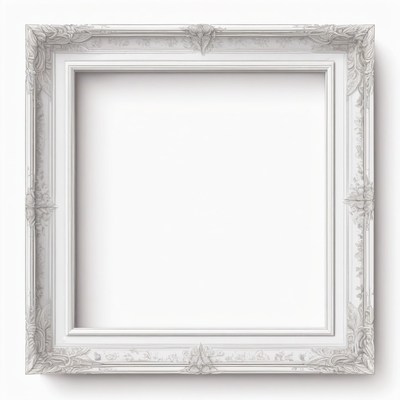 White ornate picture frame