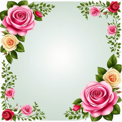 Rose border frame