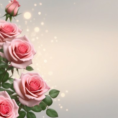 Pink roses with soft bokeh