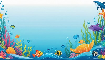 Colorful fish and sea life illustration