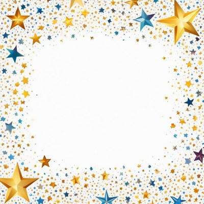 Gold and blue star frame