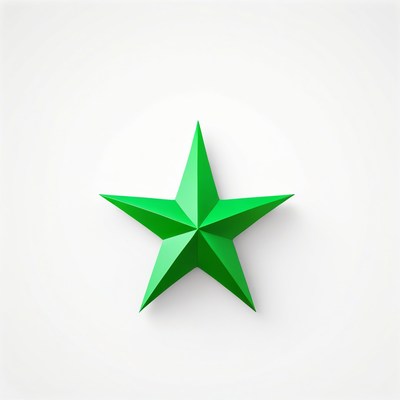 Green star on white background