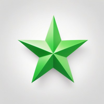 Green star on white background