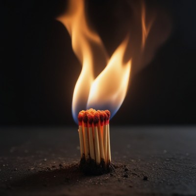 Burning matches