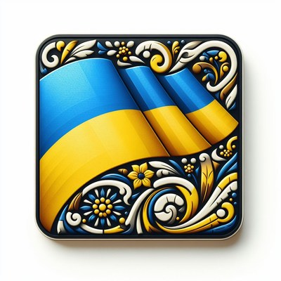 Ukrainian flag with floral design