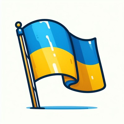 Ukrainian flag waving