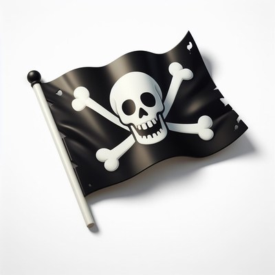 Pirate flag waving in the wind