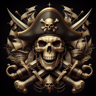 Pirate skull emblem