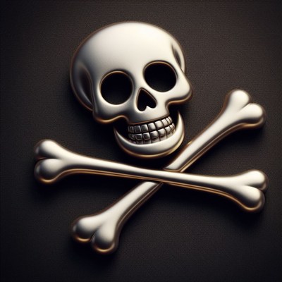 Silver skull and crossbones