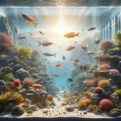 Underwater reef scene with fish