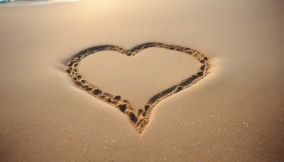 Heart drawn in sand