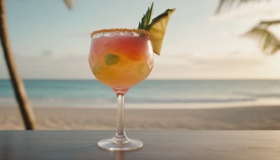 Tropical cocktail on beach