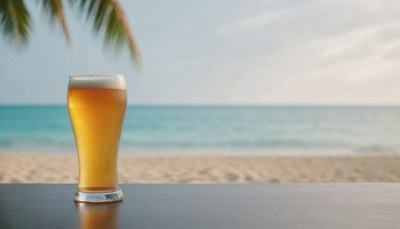 Beer on beach table