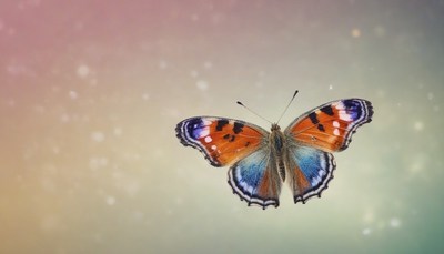 Colorful butterfly against blurred background
