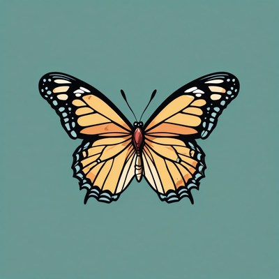 Orange butterfly illustration