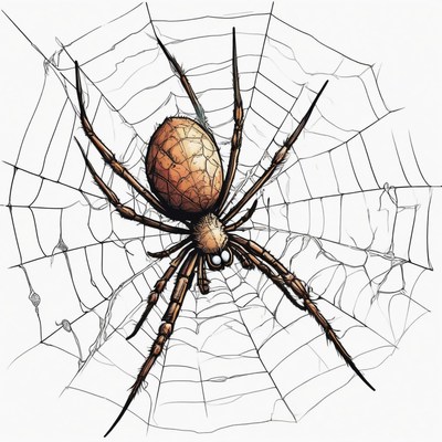 Spider in web illustration