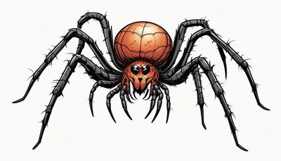 Black and orange spider illustration