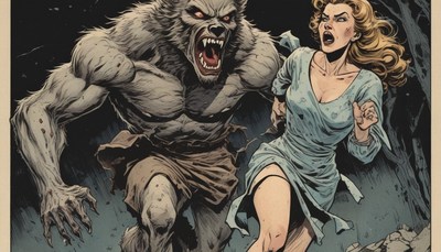 Werewolf chases woman through forest